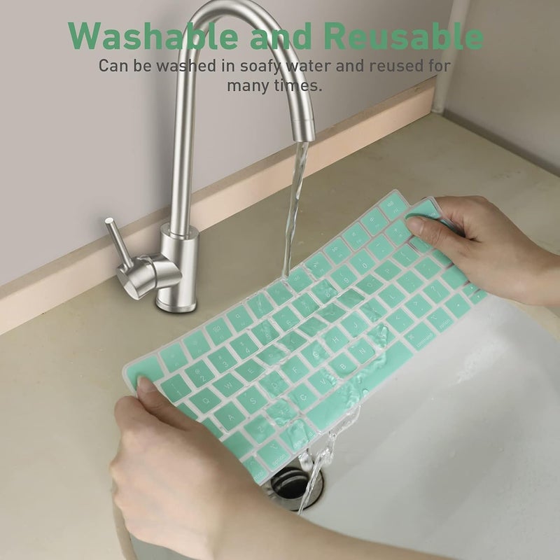 Allinside Silicone Keyboard Cover for iMac Magic Keyboard A2449/A2450, Protective Skin for iMac 24" Wireless Keyboard Released in 2021, US Layout, Light Green - Image 5